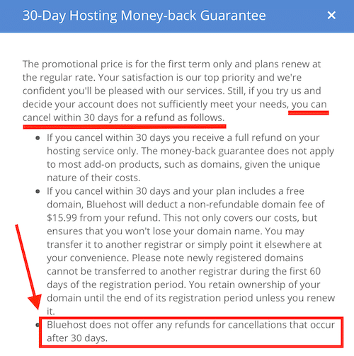 Cancel Bluehost how to