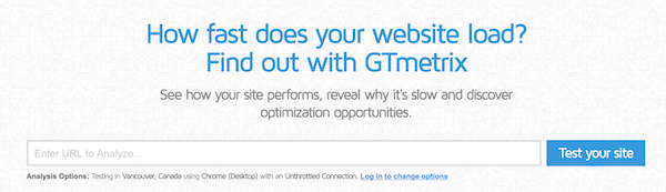 GTmetrix to measure website speed